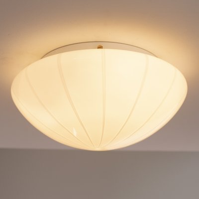 Large Ceiling Light in White Milk Murano Glass, Italy, 1980s-MPO-1335985