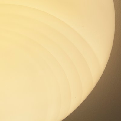 Large Ceiling Light in White Milk Murano Glass with Spiral Pattern, Italy, 1980s-MPO-1259575