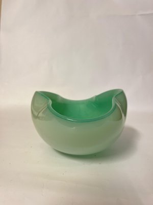 Large Centerpiece in Green Opal Glass by Archimede Seguso for Seguso Vetri d'Arte, 1950s-QZG-1374231