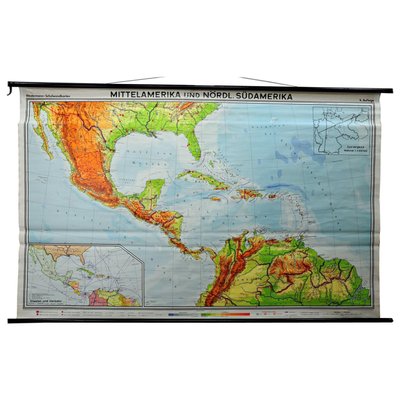 Large Central America Northern South America Wall Chart Poster Rollable Map-KJP-1149403