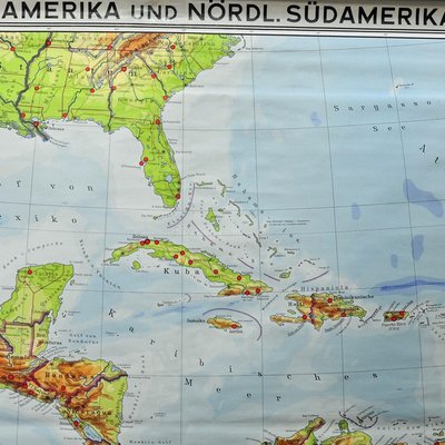 Large Central America Northern South America Wall Chart Poster Rollable Map-KJP-1149403