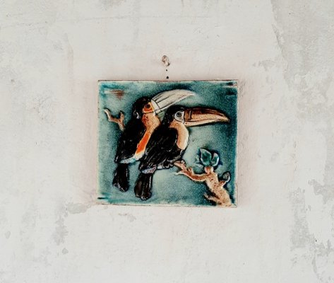 Large Ceramic Bird Wall Plate from Karlsruher-DQG-1223687