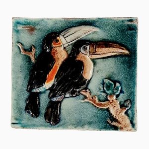 Large Ceramic Bird Wall Plate from Karlsruher-DQG-1223687