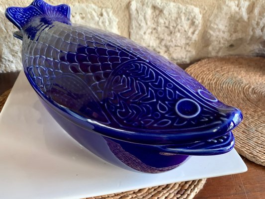 Large Ceramic Blue Fish from Environmental Ceramics, Inc., San Francisco, 1966-OJT-991099