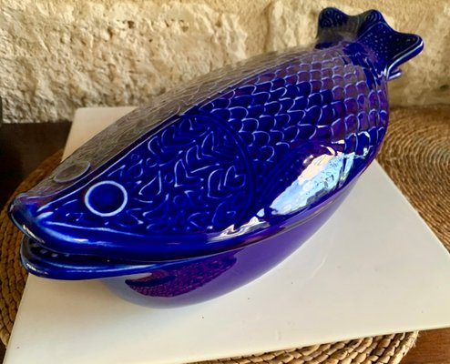 Large Ceramic Blue Fish from Environmental Ceramics, Inc., San Francisco, 1966-OJT-991099