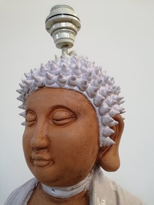 Large Ceramic Buddha Sculpture Lamp, 1970s-UIW-1253929