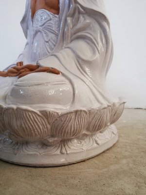 Large Ceramic Buddha Sculpture Lamp, 1970s-UIW-1253929