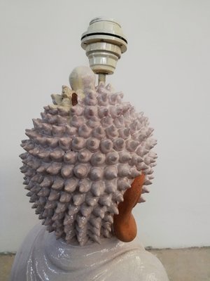 Large Ceramic Buddha Sculpture Lamp, 1970s-UIW-1253929