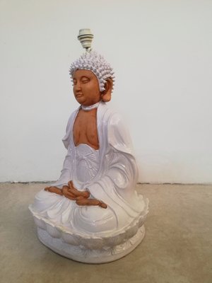 Large Ceramic Buddha Sculpture Lamp, 1970s-UIW-1253929