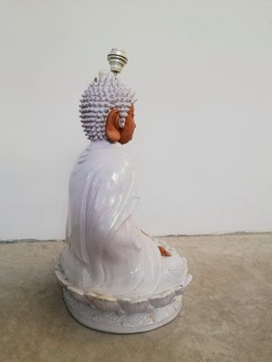 Large Ceramic Buddha Sculpture Lamp, 1970s-UIW-1253929