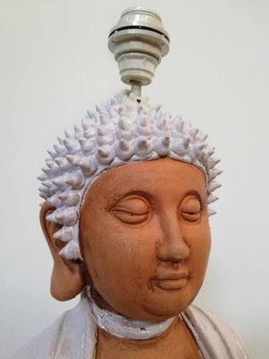 Large Ceramic Buddha Sculpture Lamp, 1970s-UIW-1253929