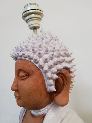 Large Ceramic Buddha Sculpture Lamp, 1970s-UIW-1253929