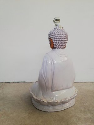 Large Ceramic Buddha Sculpture Lamp, 1970s-UIW-1253929