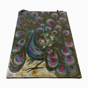 Large Ceramic Plate with Peacock from Ruscha, 1970s-RDW-1245657