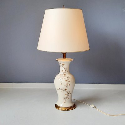 Large Ceramic Table Lamp with Cherry Blossem Motif, 1970s-SJU-1748709