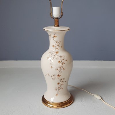 Large Ceramic Table Lamp with Cherry Blossem Motif, 1970s-SJU-1748709