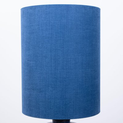 Large Ceramic Table Lamp with Silk Lampshade, 1960s-VDW-708816