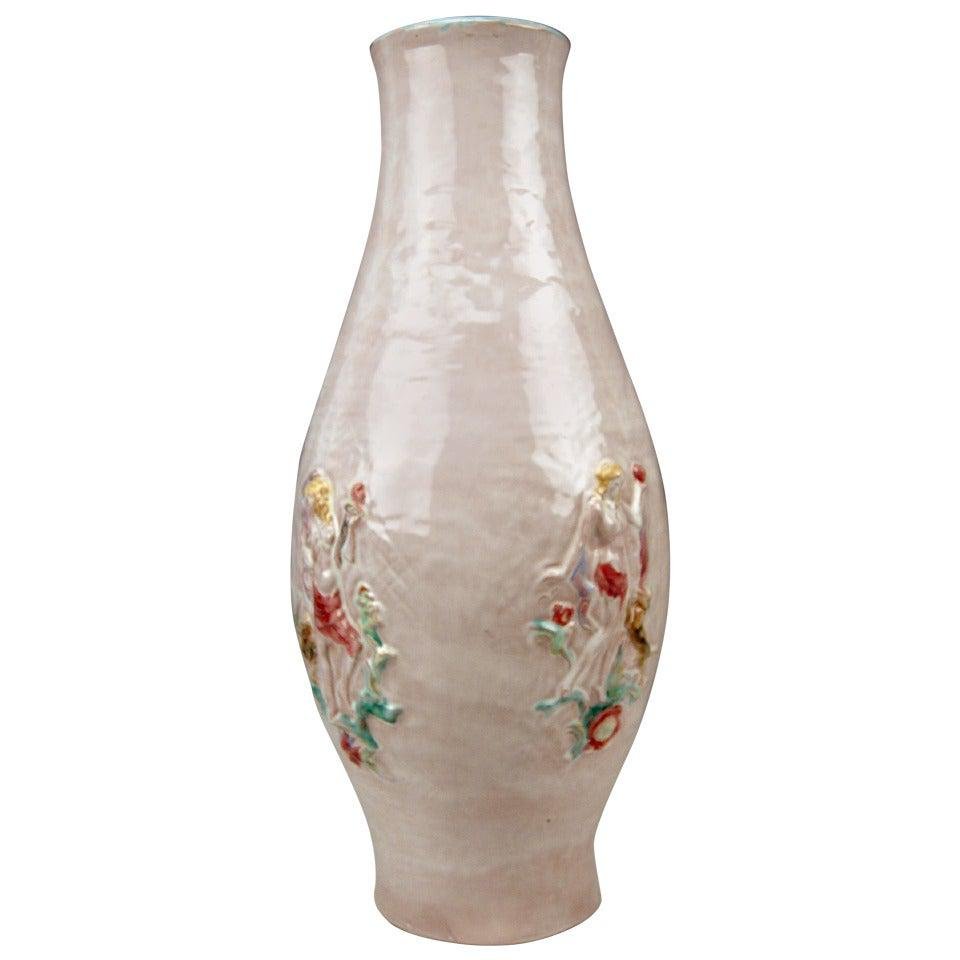 Large Ceramic Vase by Susi Singer for Keramos, Austria, 1925