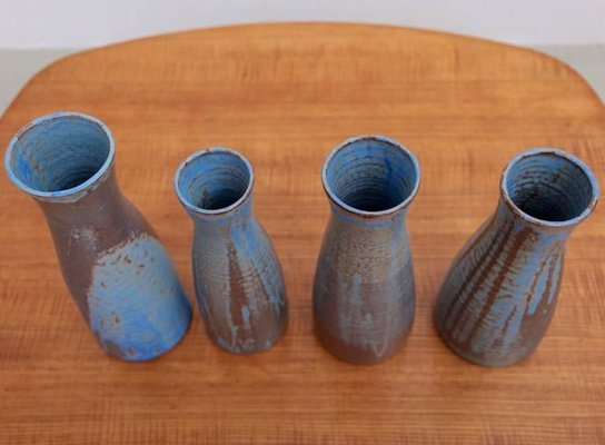 Large Ceramic Vases in Blue by Susanne Protzmann, Set of 4-SFD-824969