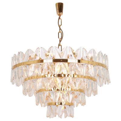 Large Chandelier Corina in Gilt Brass and Glass from Kalmar, Austria, 1970s-UGR-1085793