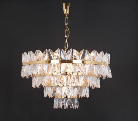 Large Chandelier Corina in Gilt Brass and Glass from Kalmar, Austria, 1970s-UGR-1085793