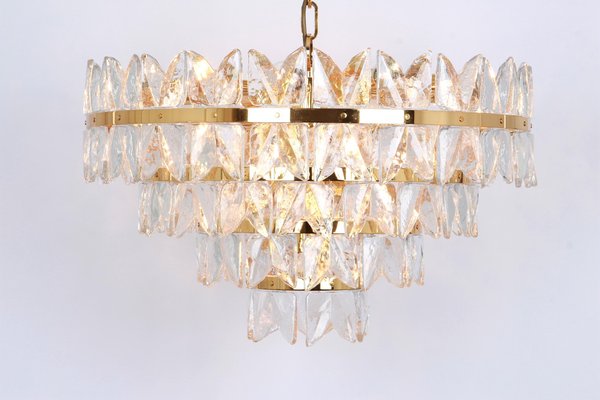 Large Chandelier Corina in Gilt Brass and Glass from Kalmar, Austria, 1970s-UGR-1085793