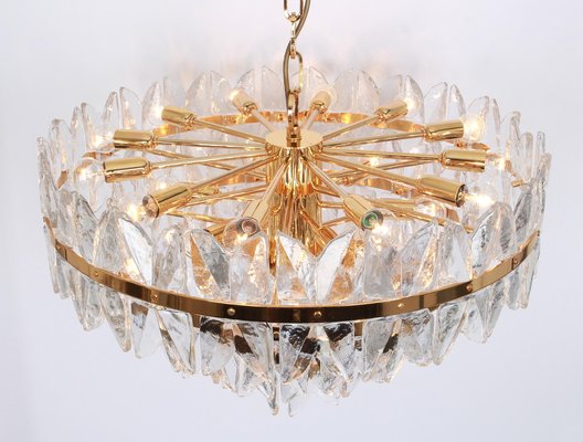 Large Chandelier Corina in Gilt Brass and Glass from Kalmar, Austria, 1970s-UGR-1085793