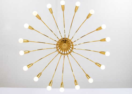 Large Chandelier in Brass in the style of Kaiser, Germany, 1960s-UGR-1719694