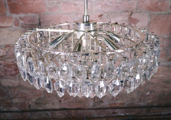 Large Chandelier in Crystal & Silver Plated from Lobmeyr / Bakalowits & Sons-DEK-932547