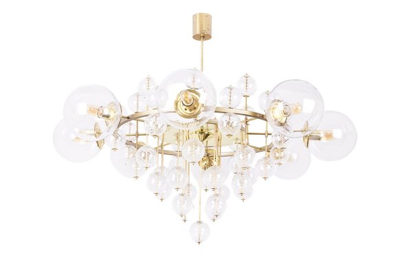 Large Chandelier in Gilded Brass and Decorative Balls, 1970s-CEJ-2026351