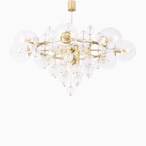 Large Chandelier in Gilded Brass and Decorative Balls, 1970s-CEJ-2026351