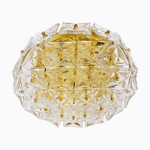 Large Chandelier in Gold-Plated Brass & Crystal, 1960s, Germany-DEK-932634