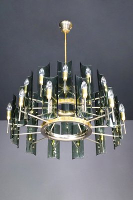 Large Chandeliers in Brass by Gino Paroldo, Italy, 1950s, Set of 6-TRW-1722769