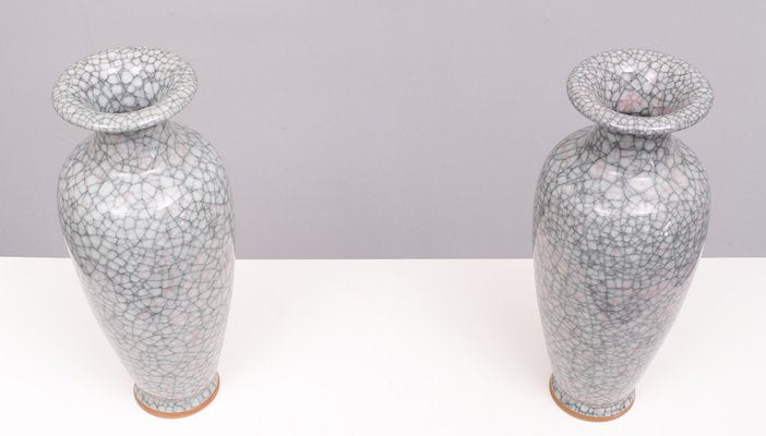 Large Chinese Ice Crack Glaze Vases, 1950, Set of 2-GCG-1813519