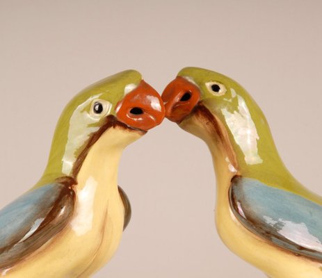 Large Chinese Ming Style Ceramic Parrot Figurines, 1970s, Set of 2-GOE-885845