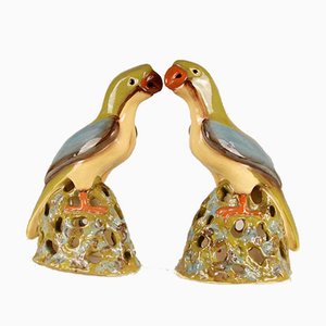 Large Chinese Ming Style Ceramic Parrot Figurines, 1970s, Set of 2-GOE-885845