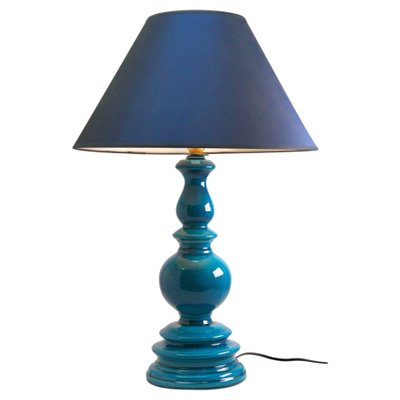 Large Chinese Table Lamp in Turquoise Glazed Ceramic-MJY-1337632