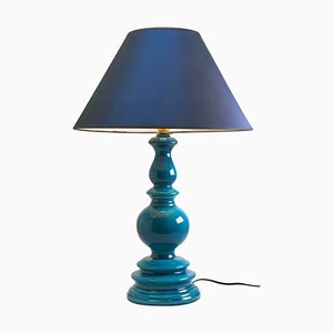 Large Chinese Table Lamp in Turquoise Glazed Ceramic-MJY-1337632