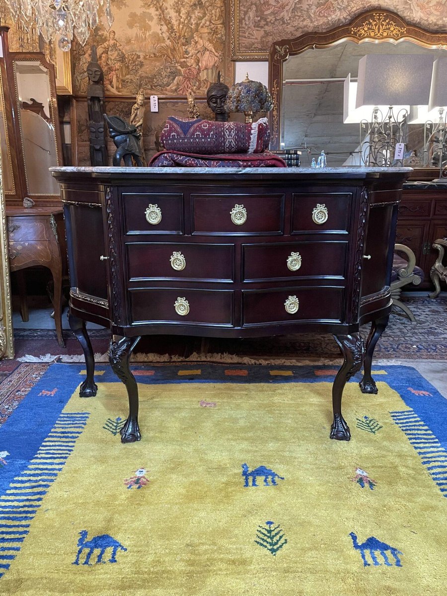 Large Chippendale Sideboard with Marble Top