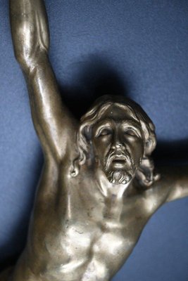 Large Christ Crucifix in Bronze, 17th Century-RIK-1764072