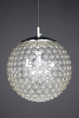 Large Chrome and Bubble Glass Pendant by Rolf Krüger for Staff, Germany, 1970s-TRW-1741903