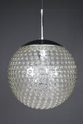 Large Chrome and Bubble Glass Pendant by Rolf Krüger for Staff, Germany, 1970s-TRW-1741902