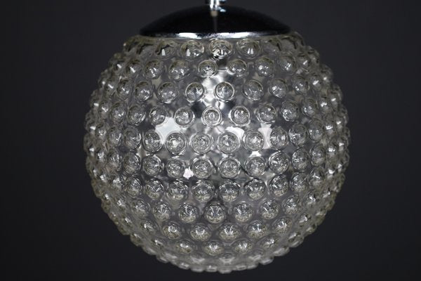 Large Chrome and Bubble Glass Pendant by Rolf Krüger for Staff, Germany, 1970s-TRW-1741903