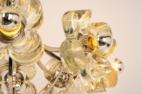 Large Chrome and Crystal Glass Pendant Lamp by Sische, Germany, 1970s-UGR-1181926