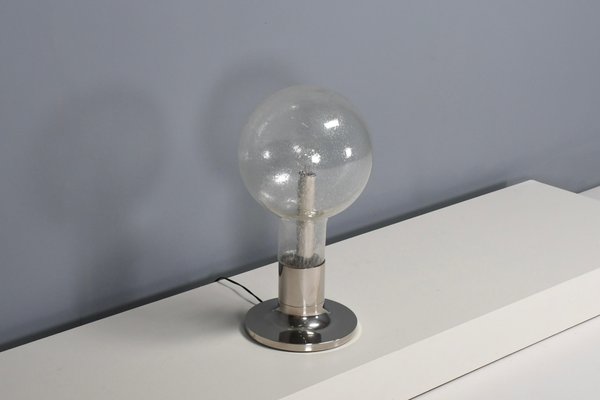 Large Chrome and Glass Table Lamp from Temde, Switzerland, 1970s-QT-1732659