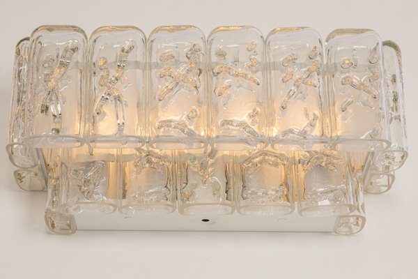 Large Chrome and Murano Glass Wall Sconces by Doria, Germany, 1970s, Set of 2-UGR-1086294