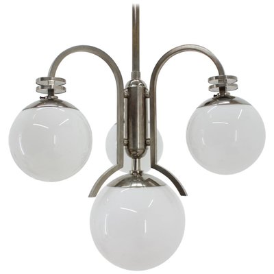 Large Chrome Bauhaus Chandelier, 1930s-TZ-848559