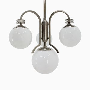 Large Chrome Bauhaus Chandelier, 1930s-TZ-848559