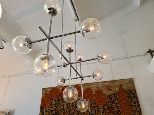 Large Chrome Ceiling Lamp from Kinkeldey, 1970s-DSC-868807