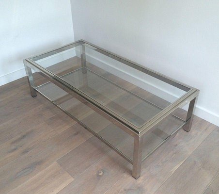 Large Chrome Coffee Table, 1970s-BA-1365603